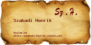 Szabadi Henrik névjegykártya